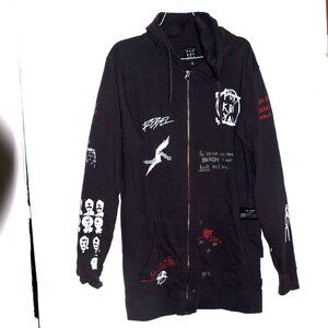 Punk Royal Black Graphic Jacket
